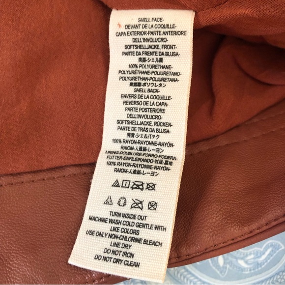 Free People | Vegan Leather Copper Mini Skirt Belted Moro Biker - Picture 5 of 6